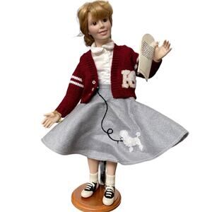 Cindy at the Hop Doll Princeton Gallery 1950s Poodle Skirt Porcelain Girl READ